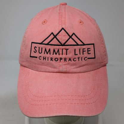 Adams Pink Baseball Cap One Size Summit Life Chiropractic Mountain Strapback Hat