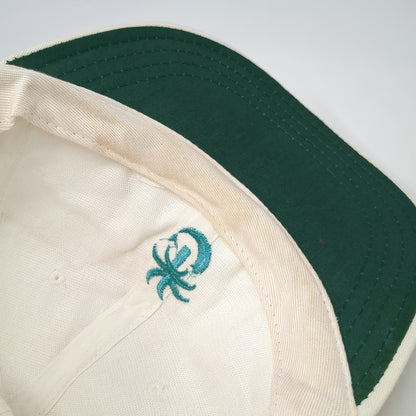 Town Talk Baseball Cap White One Size Palm Tree Dolphin Green Undervisor Hat
