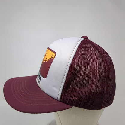 Hike Odessa Ontario Canada Snapback Trucker Hat Red OS Adjustable Mesh Back YR