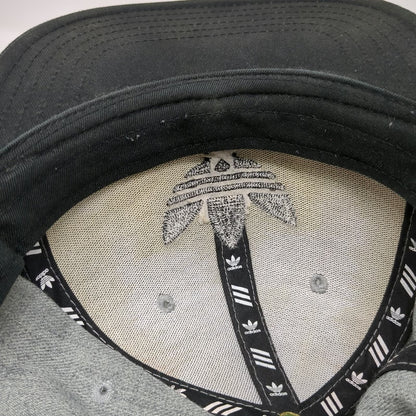 Adidas Snapback Gray Black One Size Flat Brim Trefoil Logo Structured Wool Hat