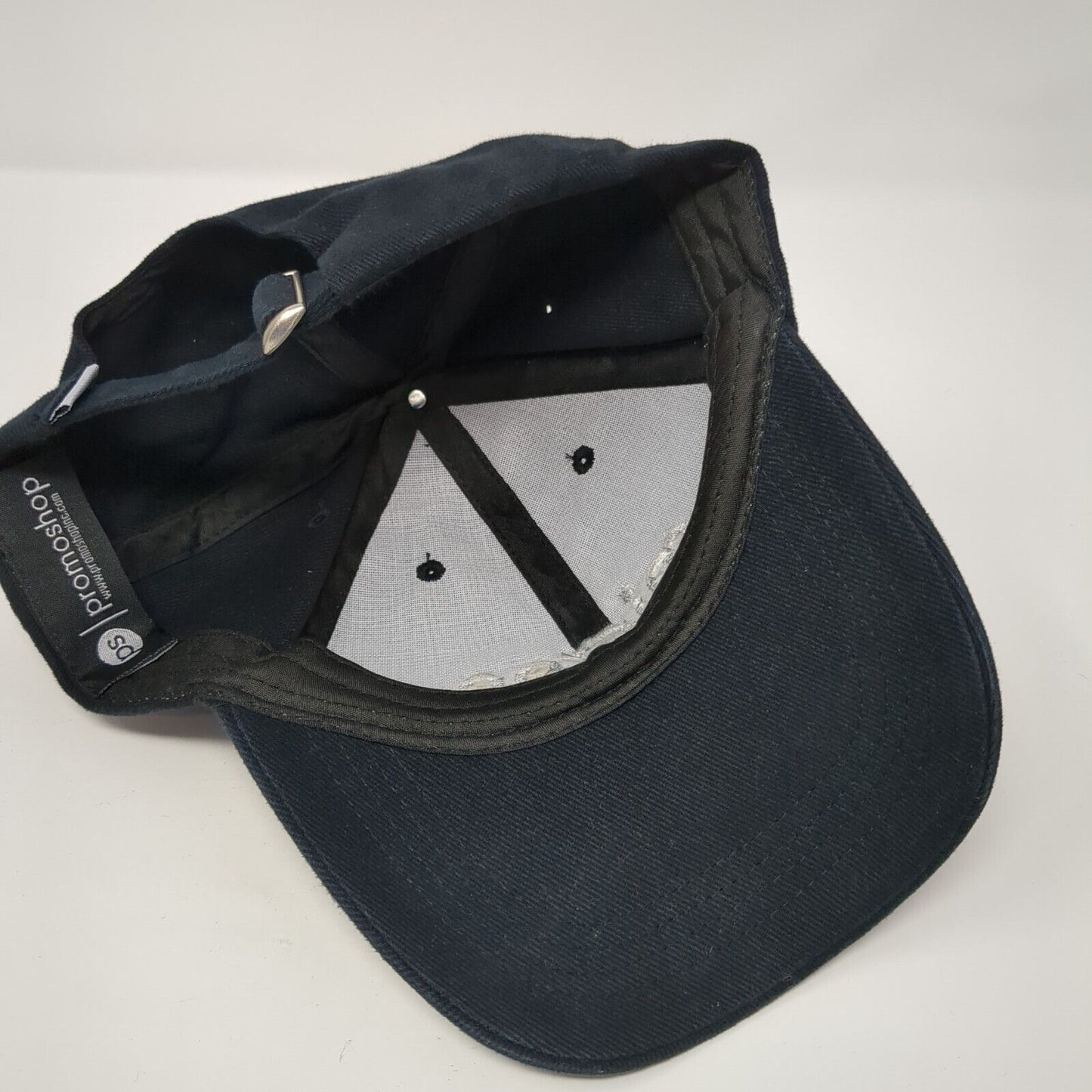Micron Slideback Hat Black One Size Adjustable Embroidered Promoshop Cotton