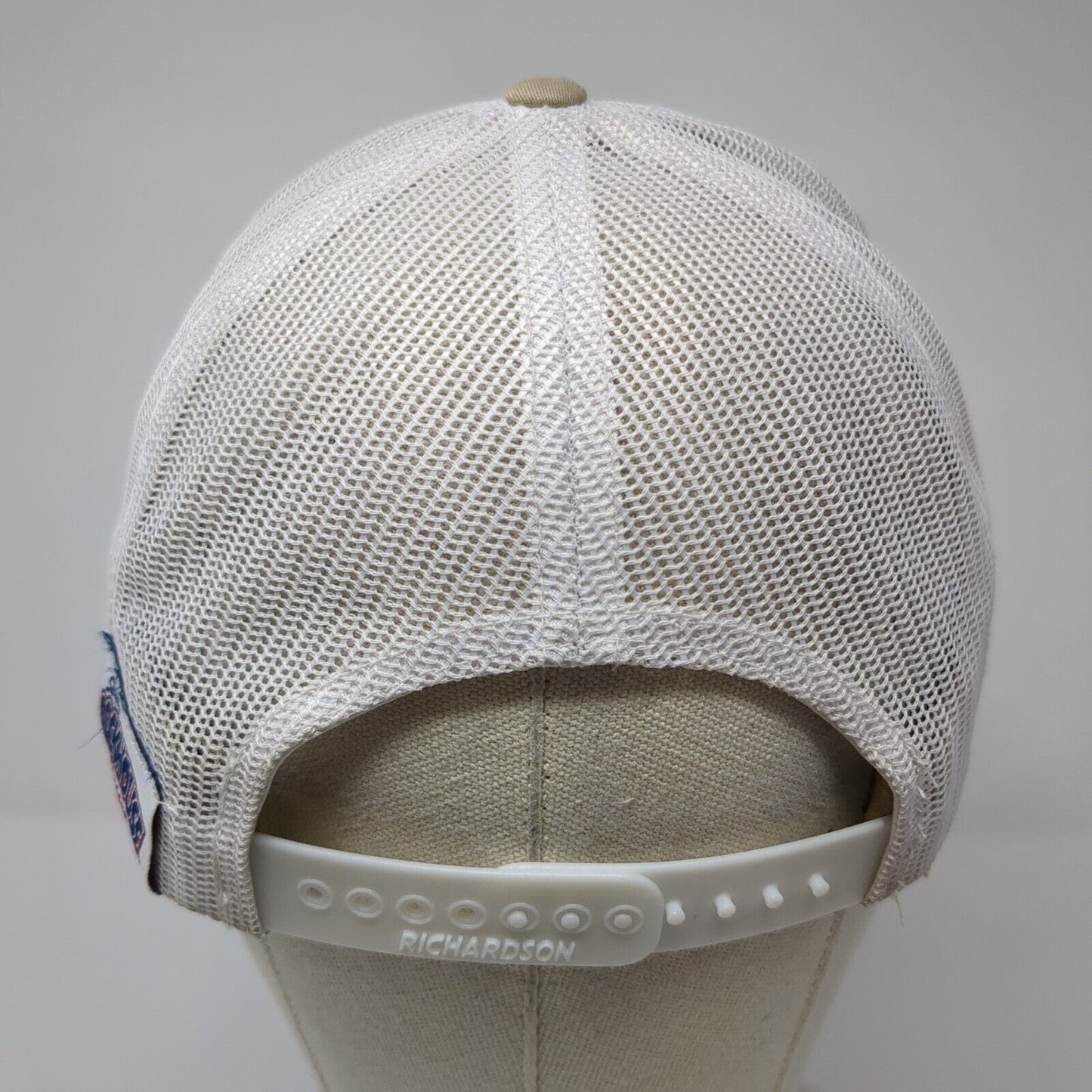 Delamar Day 2023 Patch Snapback Trucker Hat Tan One Size Mesh Back