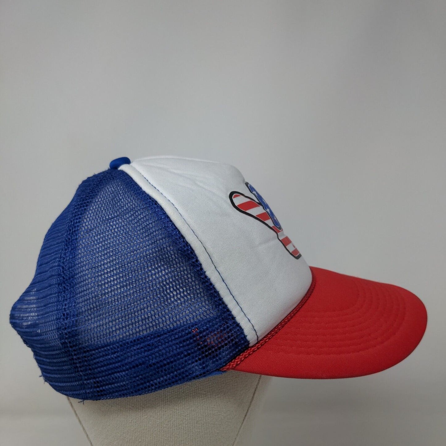 Shaka Sign Patriotic Snapback Trucker Hat Multicolor OSFM Mesh Back Rope