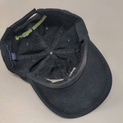 Afterburner Strapback Hat Black One Size Adjustable Embroidered Port & Company