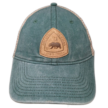 Gear For Sports Trucker Hat Green Beige One Size Santa Cruz CA Bear Patch hat