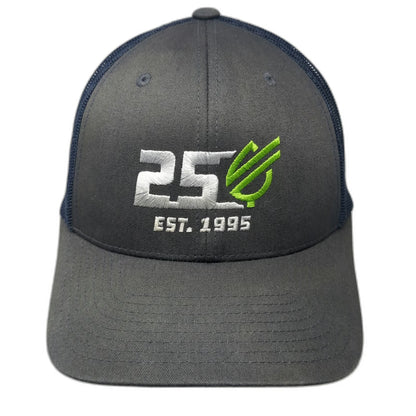 Yupoong Trucker Hat Gray Blue One Size Mesh Snapback AgQuest 25th Anniversary
