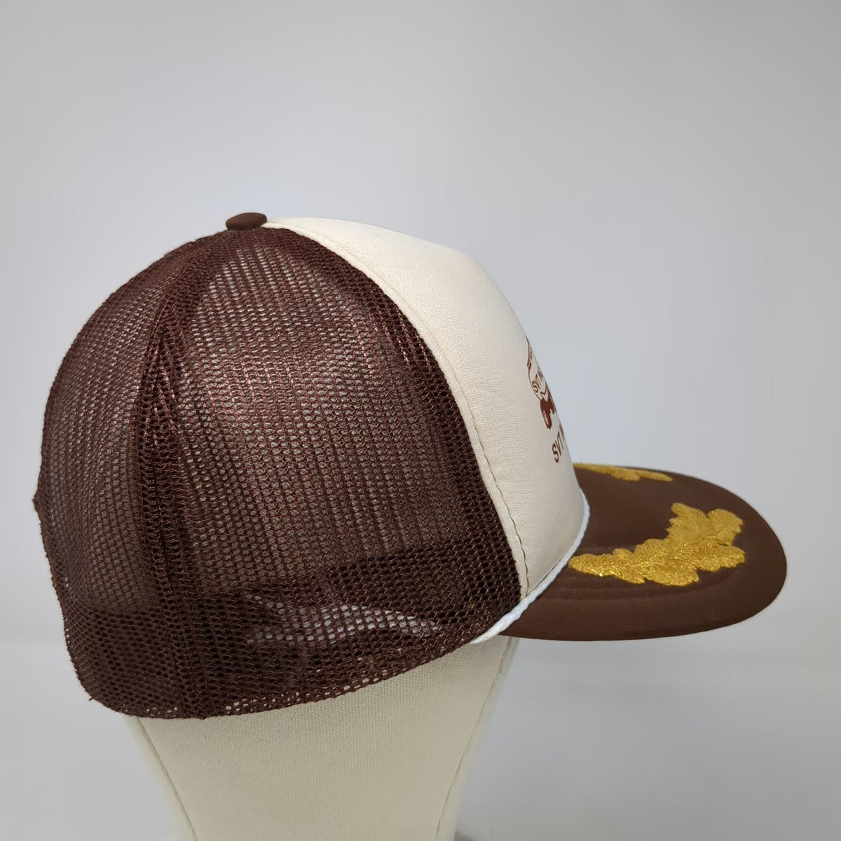 Crown Cap Trucker Hat Brown OSFM SVT Inc Semi Tanker Truck Scrambled Eggs Rope
