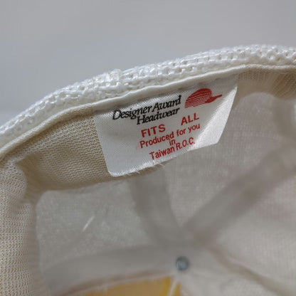 Designer Award Headwear Trucker Hat White One Size Chevron Logo Mesh Snapback