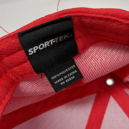 Sport-Tek Baseball Cap Red One Size Coyote Wash Cactus Embroidered Strapback Hat