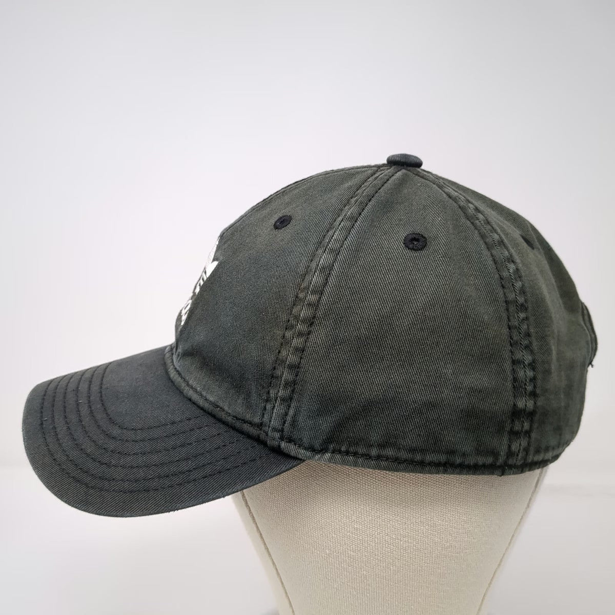 Adidas Baseball Cap Green One Size Trefoil Logo Slideback Washed Cotton Hat