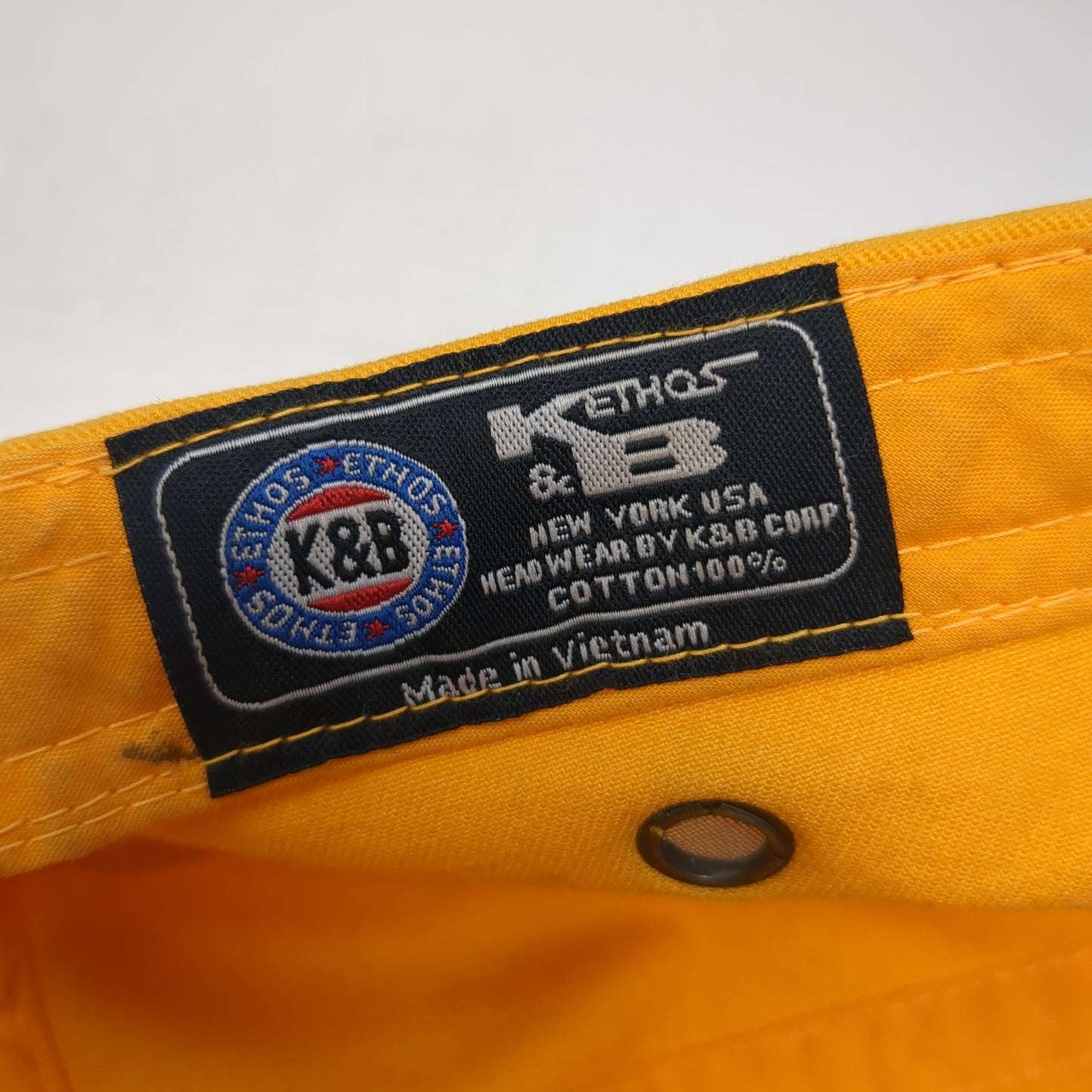 KB ETHOS Slideback 5 Panel Hat Yellow One Size Adjustable Leather Strap