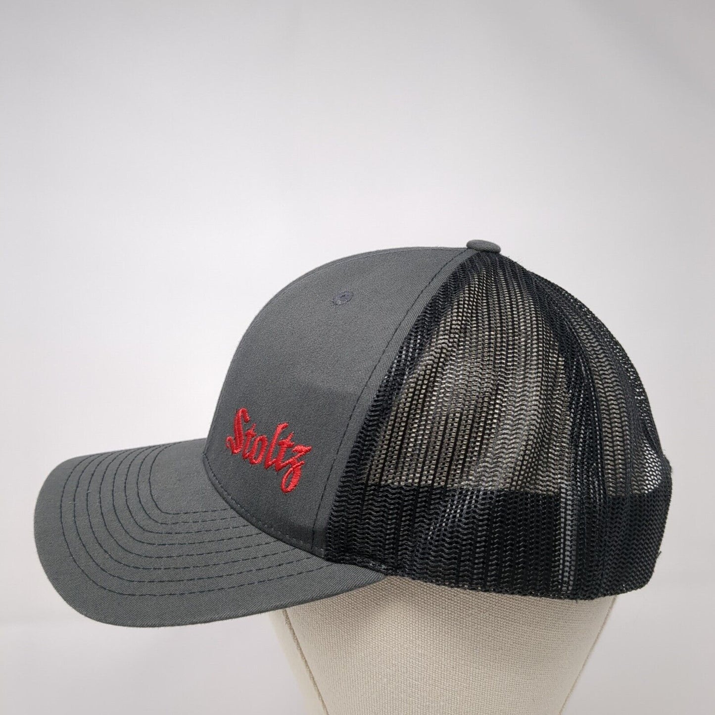 Stoltz Snapback 112 Trucker Hat Gray One Size Adjustable Mesh Back Richardson