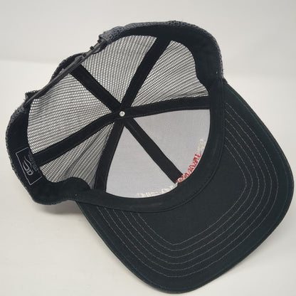 Ram Jack Snapback Mesh Back Trucker Hat Black One Size Outdoor Cap