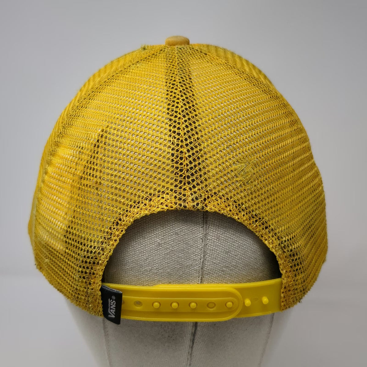 Vans Trucker Hat Yellow One Size Mesh Back Snapback Skateboard Logo Patch Hat