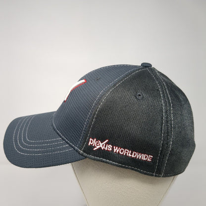 Plexus Worldwide Fitted Hat Gray L/XL Embroidered Vented Holes 6 Panel Polyester