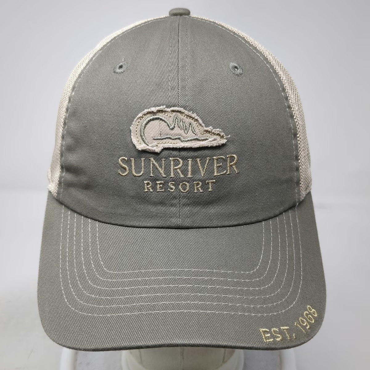 Imperial Trucker Hat Gray Beige One Size Mesh Back Snapback Sunriver Resort