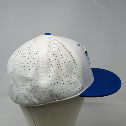 BYU Cougars NCAA Nike Baseball Cap White Blue 7 1/4 Perforated Mesh Dri-Fit Hat