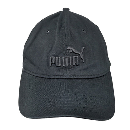 PUMA Slideback Hat Black One Size Adjustable Embroidered Logo 6 Panel