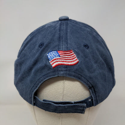 God Guns & Trump Strapback Hat Blue OSFM Embroidered American Flag