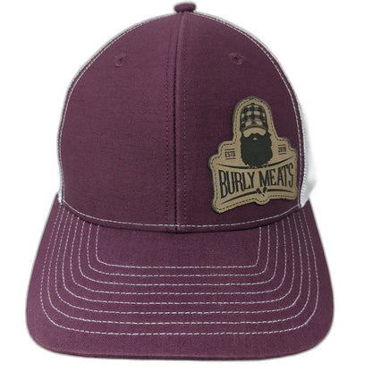Richardson Red Trucker Hat One Size Burly Meats Patch Snapback Mesh Back 112 Cap