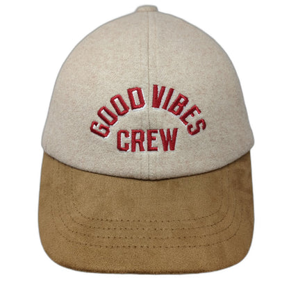 Old Navy Baseball Cap Beige One Size Good Vibes Crew Brown Brim Hat