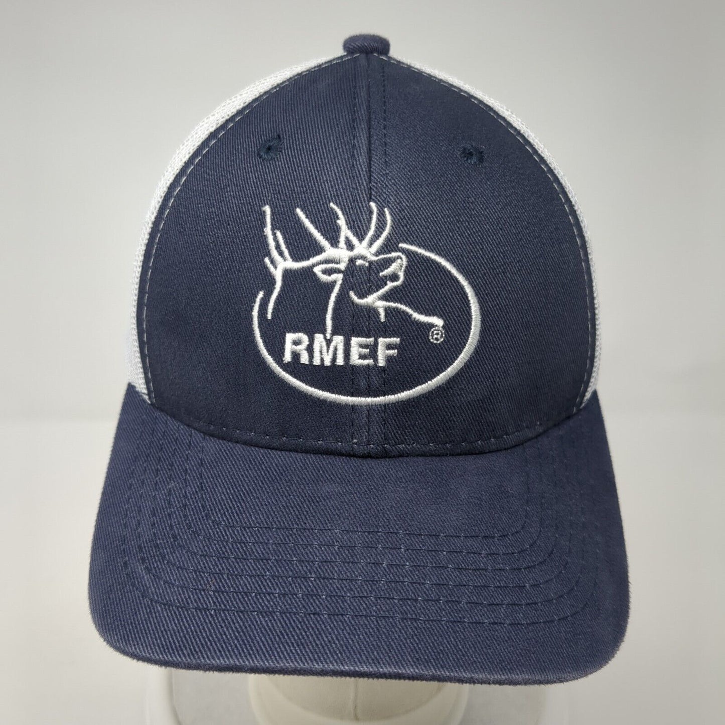 RMEF Snapback Mesh Back Trucker Hat Blue One Size Mesh Back Colorblock