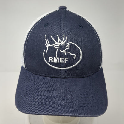 RMEF Snapback Mesh Back Trucker Hat Blue One Size Mesh Back Colorblock