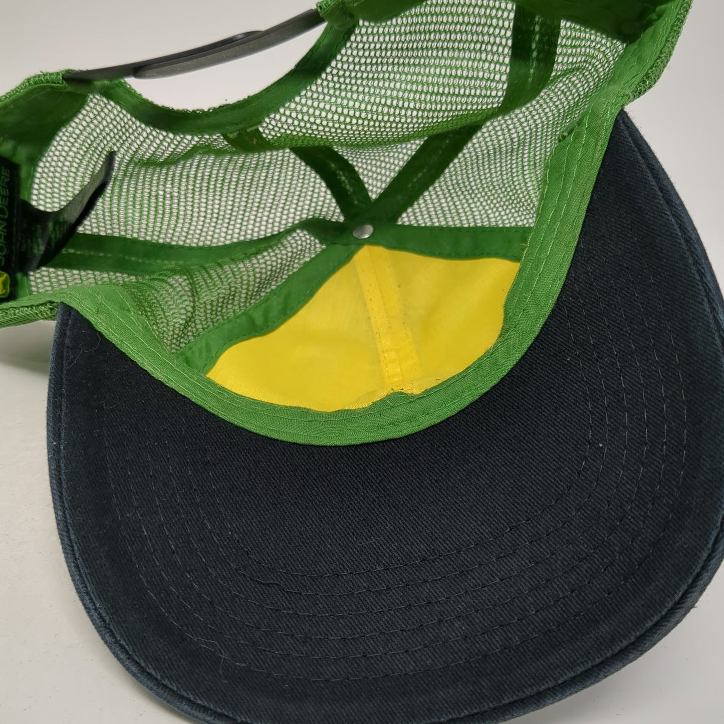 John Deere Trucker Hat Black Green One Size Snapback Mesh Logo Agriculture