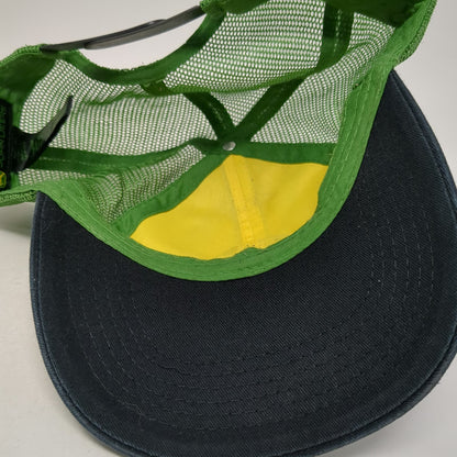 John Deere Trucker Hat Black Green One Size Snapback Mesh Logo Agriculture