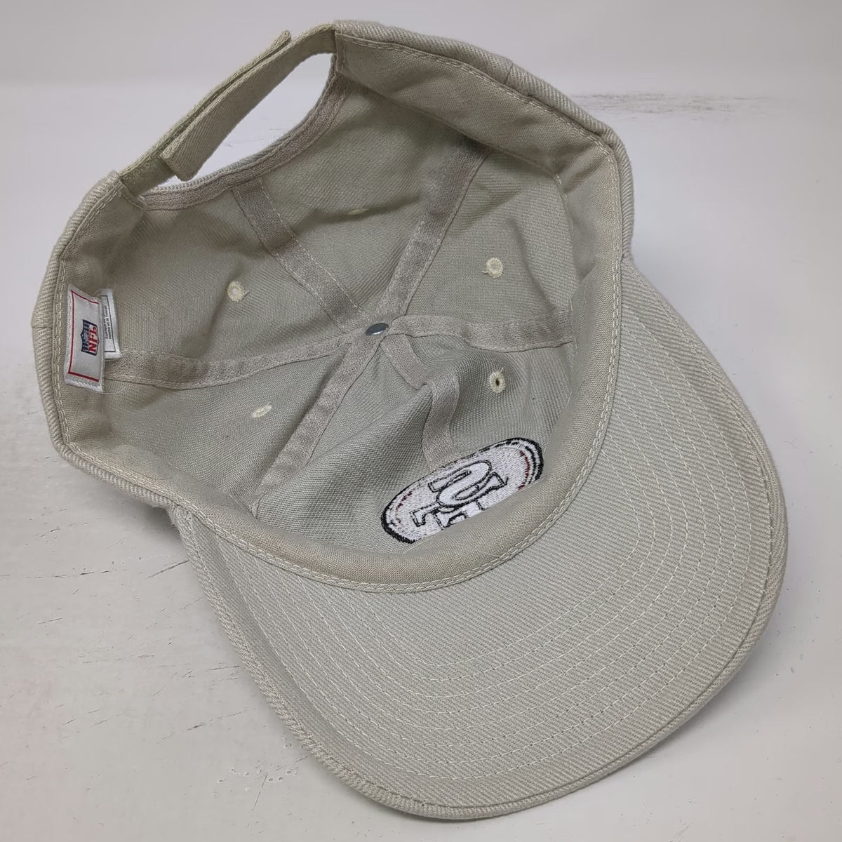 San Francisco 49ers NFL Beige One Size Cap Adjustable Strapback Embroidered Hat