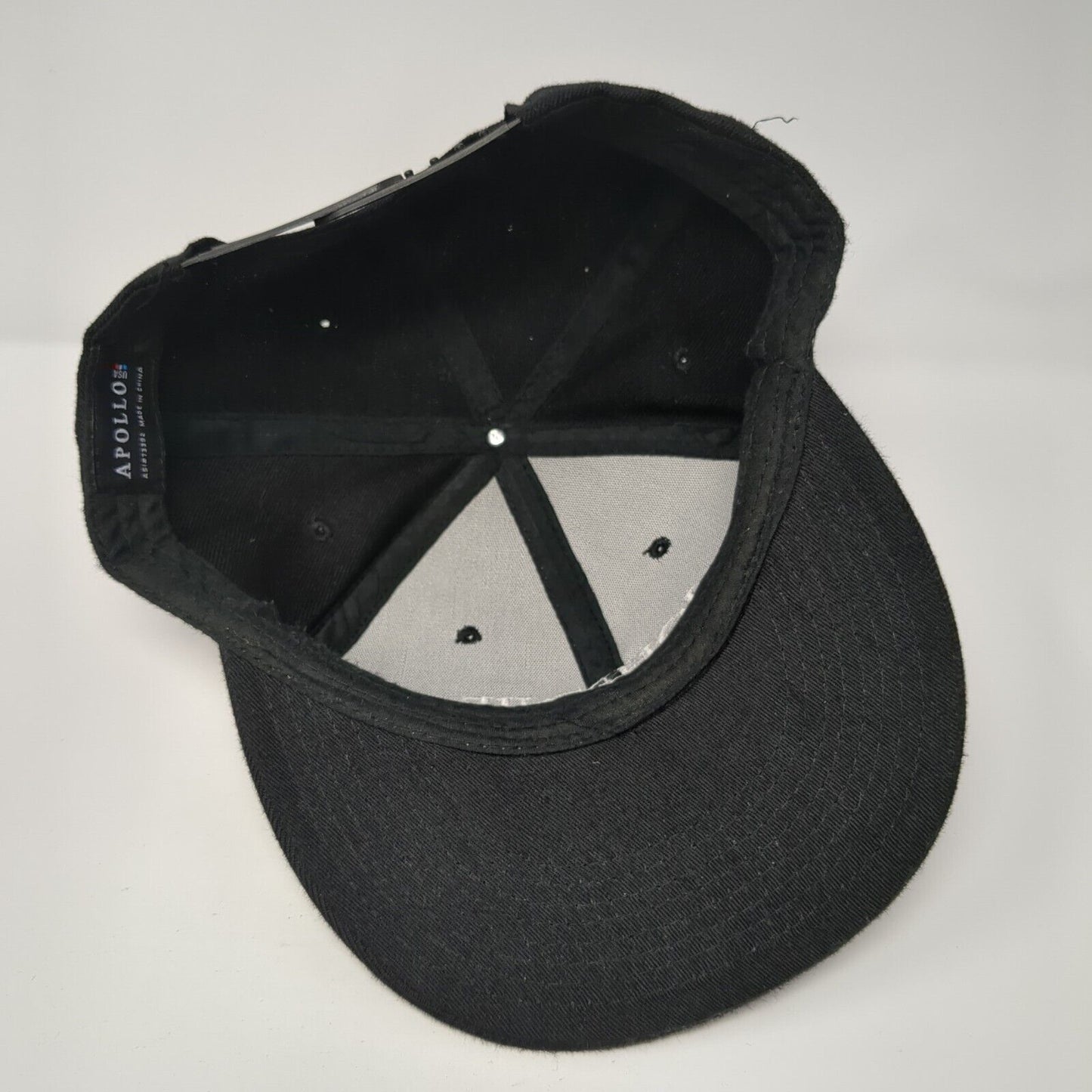 Johnnie & Soda Snapback Hat Black One Size Adjustable Apollo 6 Panel