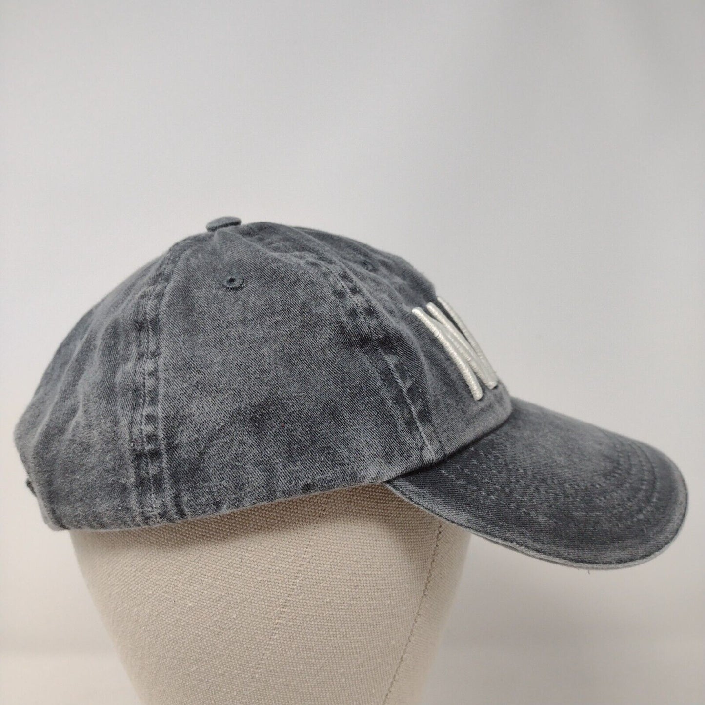 Nash Strapback Hat Gray OSFA Adjustable Embroidered 6 Panel Anvil