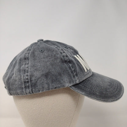 Nash Strapback Hat Gray OSFA Adjustable Embroidered 6 Panel Anvil