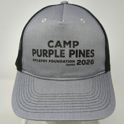 Port Authority Trucker Hat Gray One Size Camp Purple Pines Epilepsy Foundation