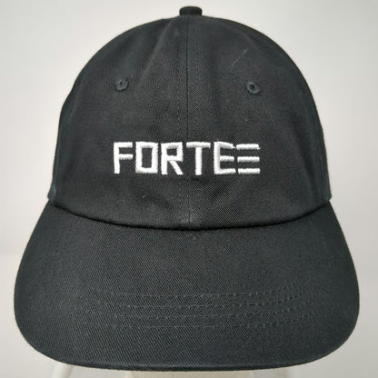 Forteee Baseball Cap Black One Size Slideback Hat Embroidered 6 Panel Curved