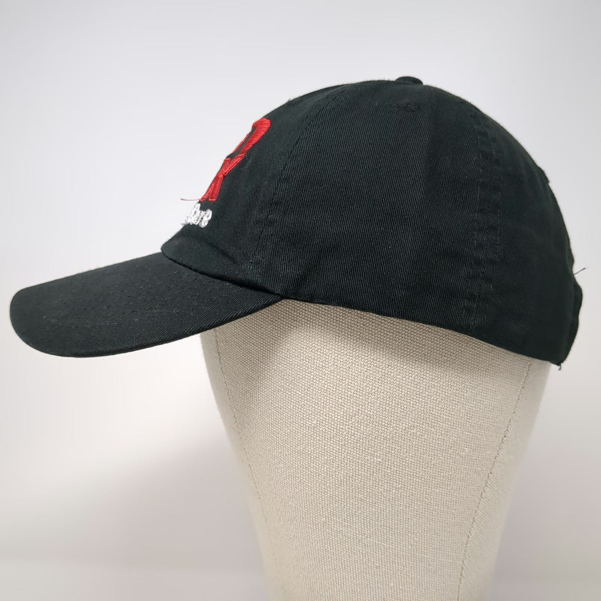 Black Baseball Cap One Size MAX Hair Don't Care Embroidered Logo Slideback Hat