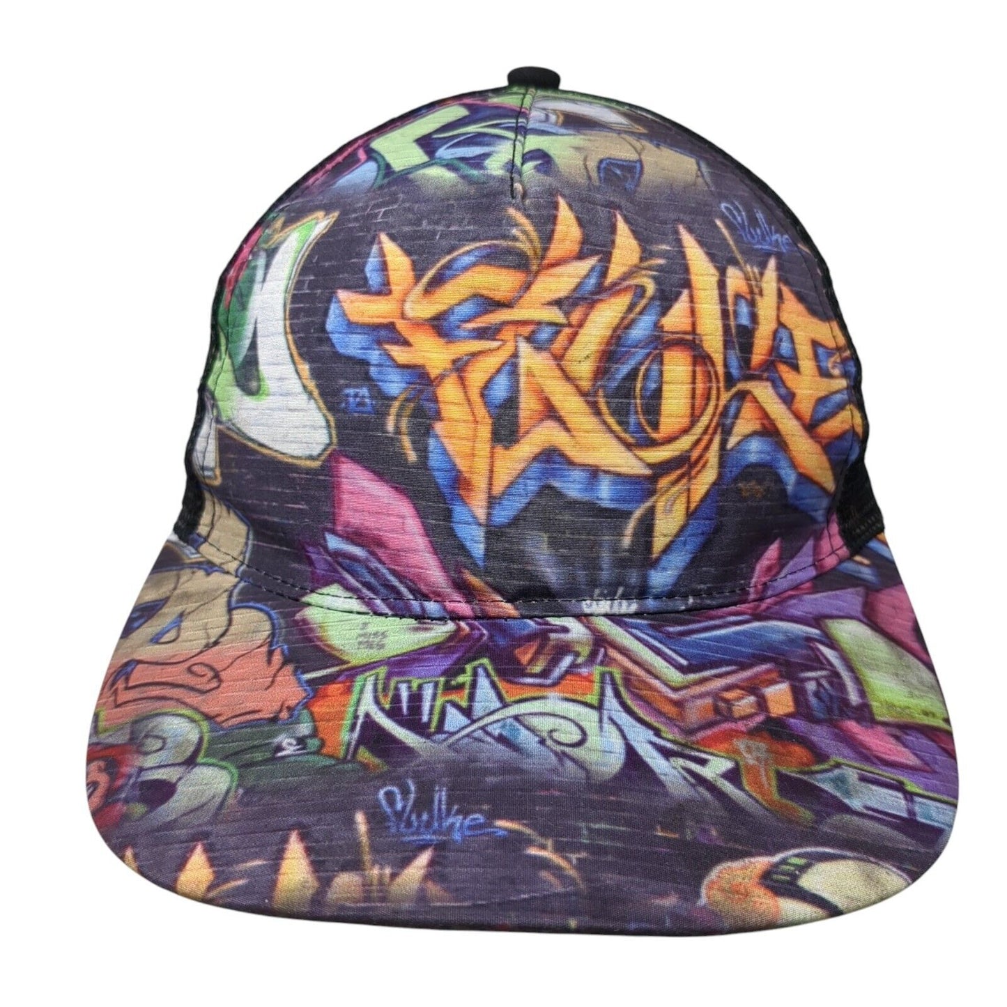 Graffiti Snapback Trucker Hat Multicolor One Size Adjustable Mesh Back Polyester