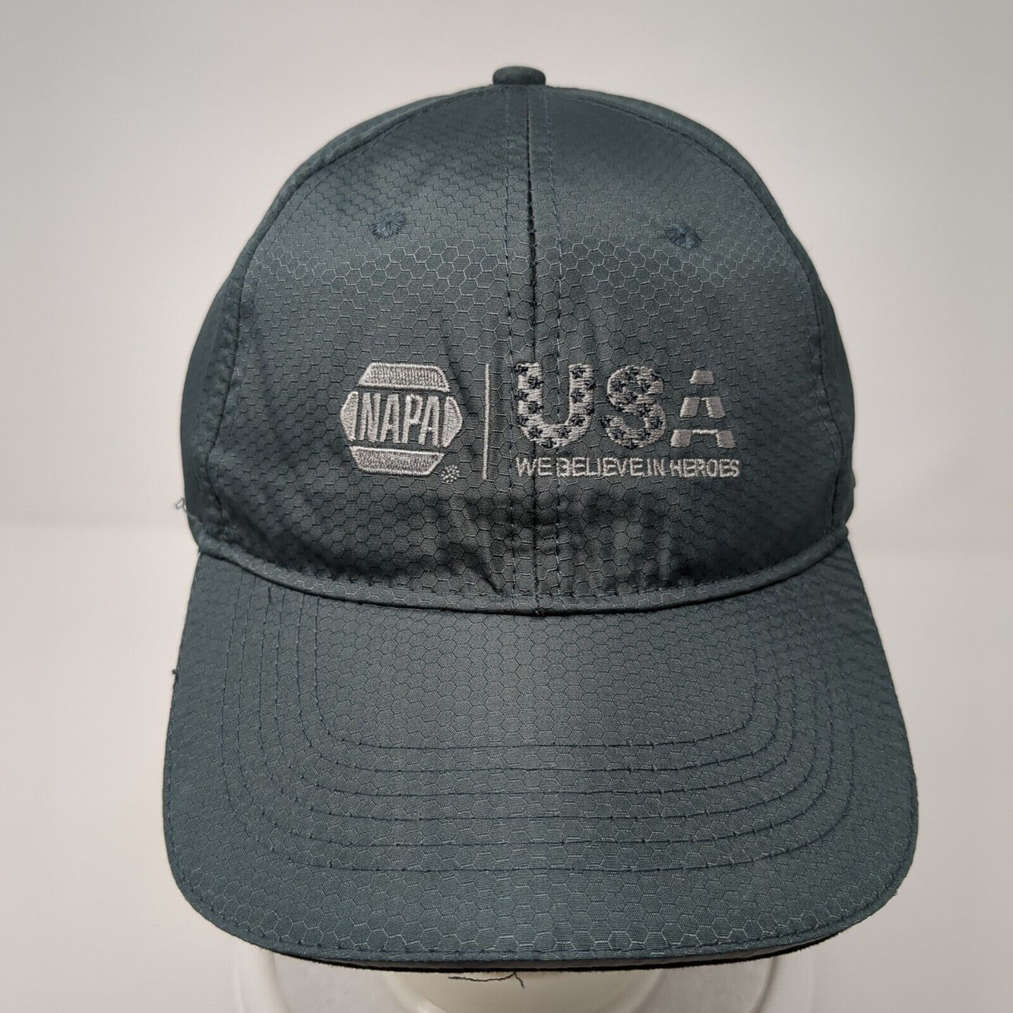 NAPA USA We Believe In Heroes Strapback Hat Gray OS Adjustable Embroidered