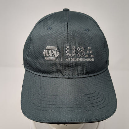 NAPA USA We Believe In Heroes Strapback Hat Gray OS Adjustable Embroidered
