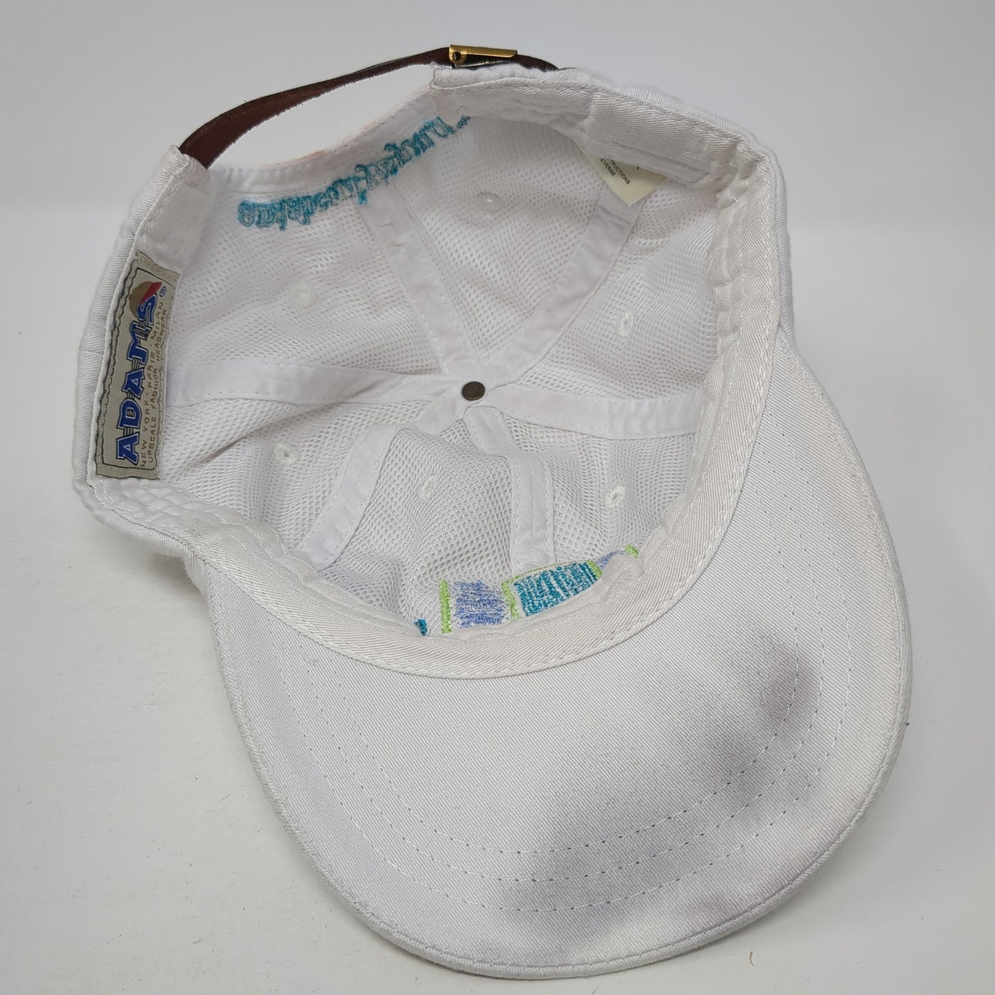 Andabeautytoyou Slideback Baseball Cap White OS Adjustable Embroidered Adams