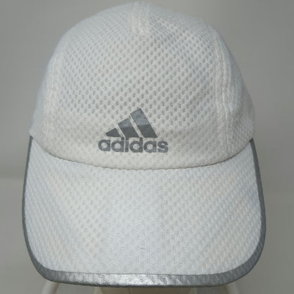 Adidas Baseball Cap White One Size Mesh Climacool Reflective Silver Logo Hat