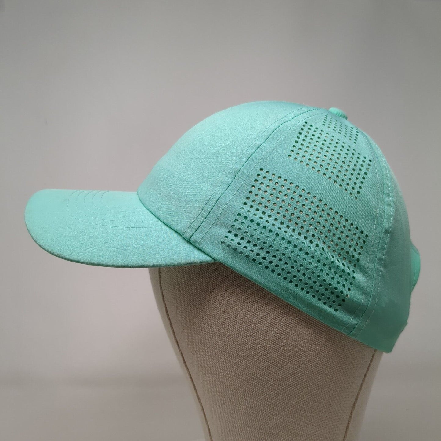 Unbranded Strapback Hat Green One Size Adjustable Perforated Blank
