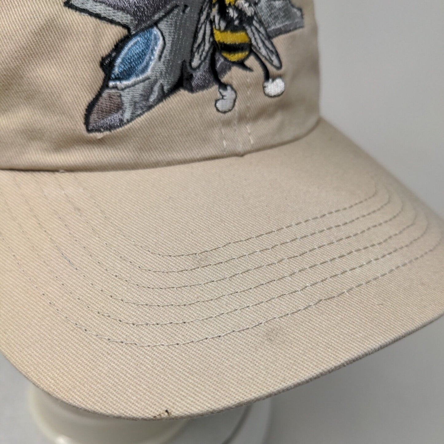 Flysfb.com Flying Bee Adult Strapback Hat Tan One Size Embroidered Outdoor Cap