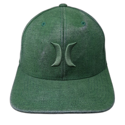 Hurley Baseball Cap Green XL Flexfit Fitted Embroidered Logo H Icon Hat