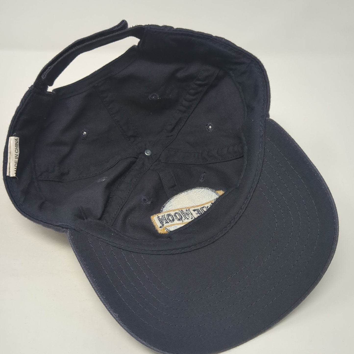 Blue Moon Strapback Hat Blue One Size Adjustable Embroidered Outdoor