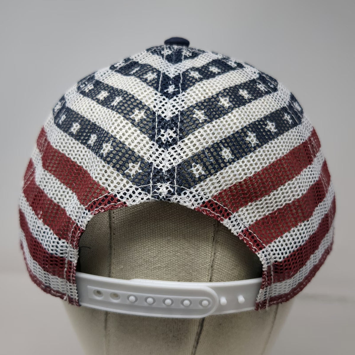 Blue USA Trucker Hat One Size Red White American Flag Mesh Snapback Patriotic