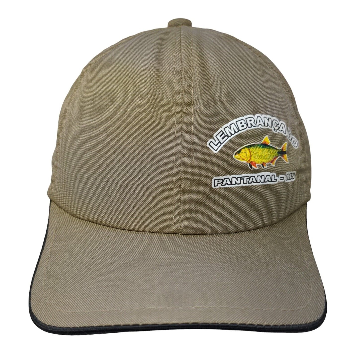 Lembranca Do Pantanal Fish Strapback Hat Tan One Size Adjustable 6 Panel