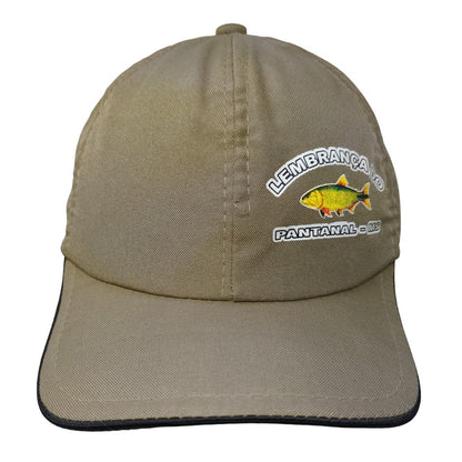 Lembranca Do Pantanal Fish Strapback Hat Tan One Size Adjustable 6 Panel