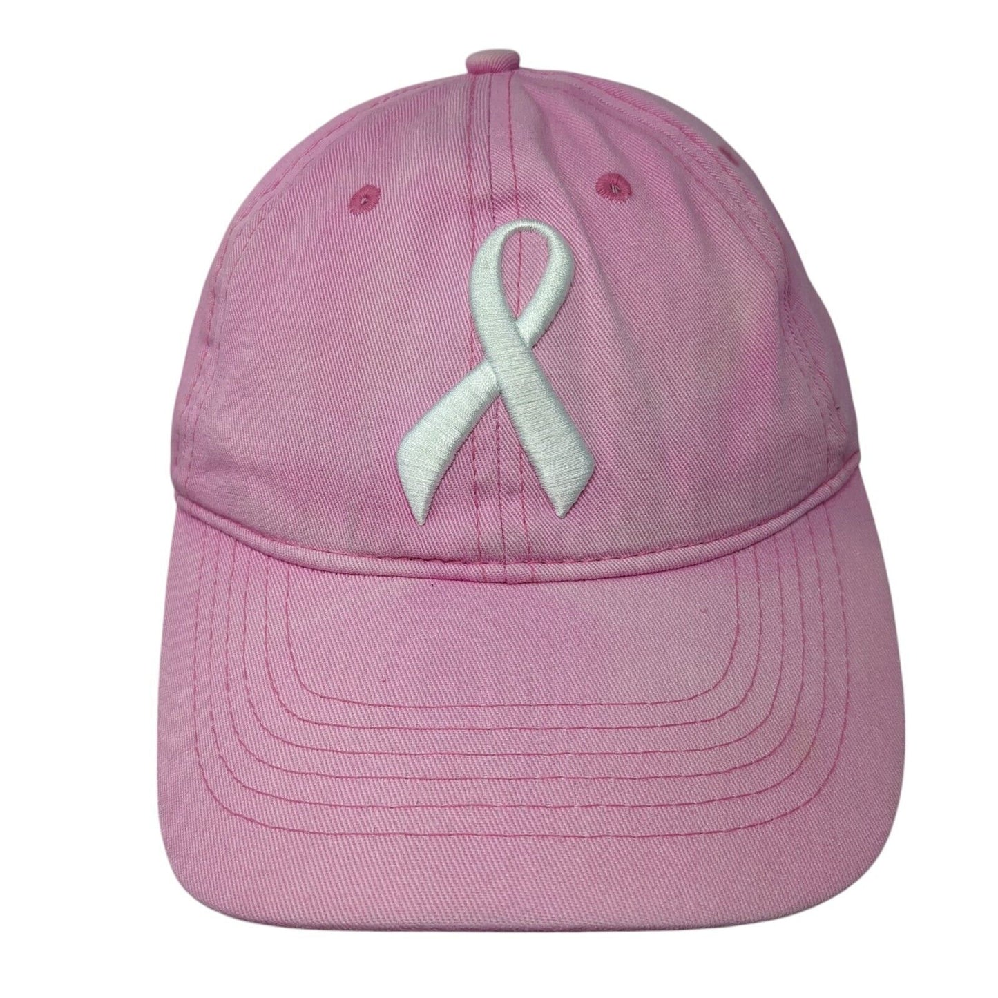 White Ribbon Slideback Hat Pink One Size Adjustable American Crown