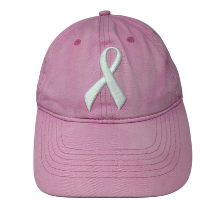 White Ribbon Slideback Hat Pink One Size Adjustable American Crown